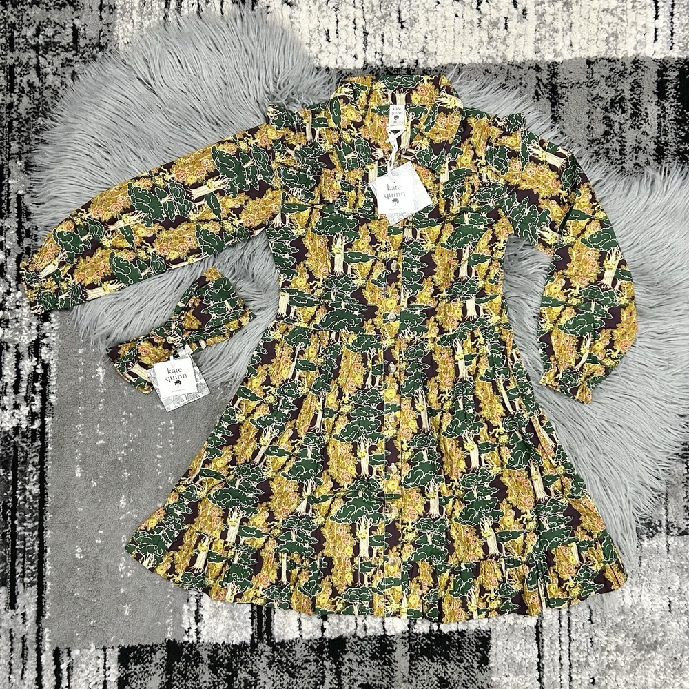 Kate Quinn Girls Long Sleeve Goldilocks Dress In Goldilocks Woods W/Headband 8Y‎